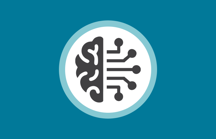 brain microchip on a gray background